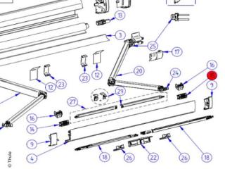 Thule Omnistor 5200, RH Conn Support Arm, labās kājas turētājs