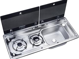  Gāzes plīts + izlietne ar diviem stikla vākiem, Dometic MO9722R