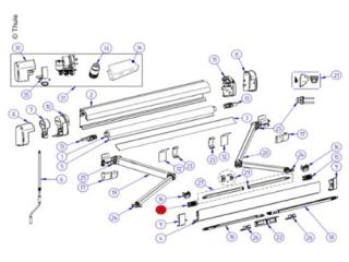 Thule Omnistor 5200, LH Conn Support Arm, kreisās kājas turētājs