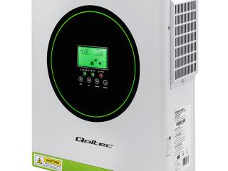  Qoltec hibrīdais bezsaistes saules inverteris 1,5/3,0 kW, 100 A, 12 V, AGM GEL LiFePO4, MPPT, Sinus, Wi-Fi opcija, Jaudas koeficients 1,0