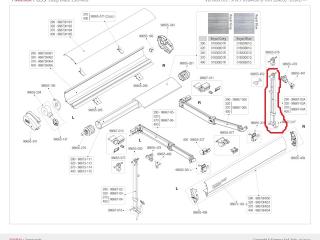 Rezerves daļa Fiamma F80/F65, kāja, labā puse 320-340 modeļiem, OEM98667-03A