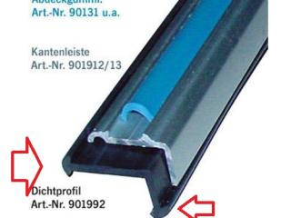 Alumīnija līstes apakšējā gumija, 27 x 11 mm, cena par 1metru