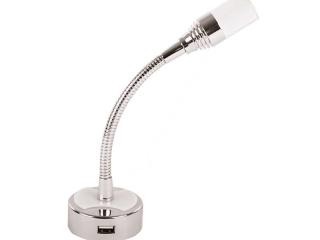 LED gaisma 12V 1W, ar zilu naktsgaismu, ar slēdzi un USB lādēšanas vietu