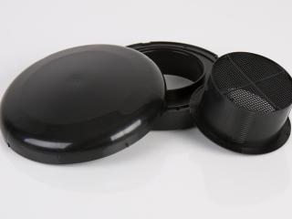 Ventilācijas izvads 200mm, griezuma vieta: Ø10cm, melns