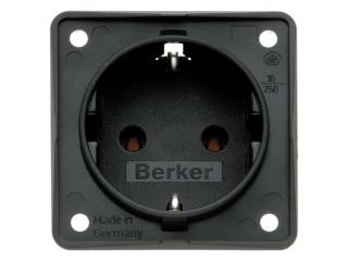 Berker Integro elektrības ligzda, black matt