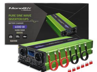  Qoltec Monolith tīra sinusoidāla sprieguma pārveidotājs, akumulatora lādētājs, UPS, 2000/4000W