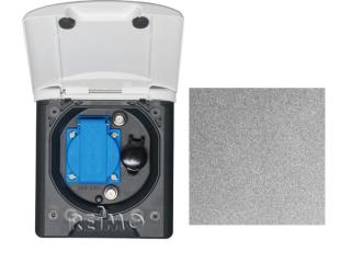 Kontaktligzda AC 230V, DC 12V ligzda, TV antenas ieeja/izeja, ar magnētisku vāciņu - antracīts 