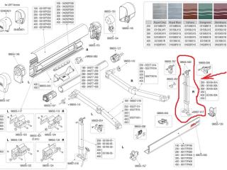 Rezerves daļa Fiamma F45, kāja, labā puse, 350-450 modeļiem, OEM06270-08A