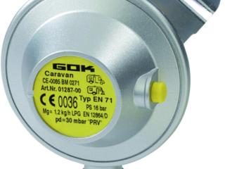 Gāzes reduktors 30mbar, 1,2kg/h, stiprināms pie sienas, pieslēgums 10mm, GOK 