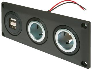  USB 2x2,5A un 2x12V ligzdas