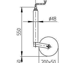 Atbalsta ritenis 200x50mm, 150kg