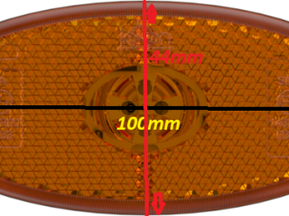 Sānu gabarītu lukturis ar atstarotāju - dzeltens, LED, 12V - 1W, Jokon SMLR
